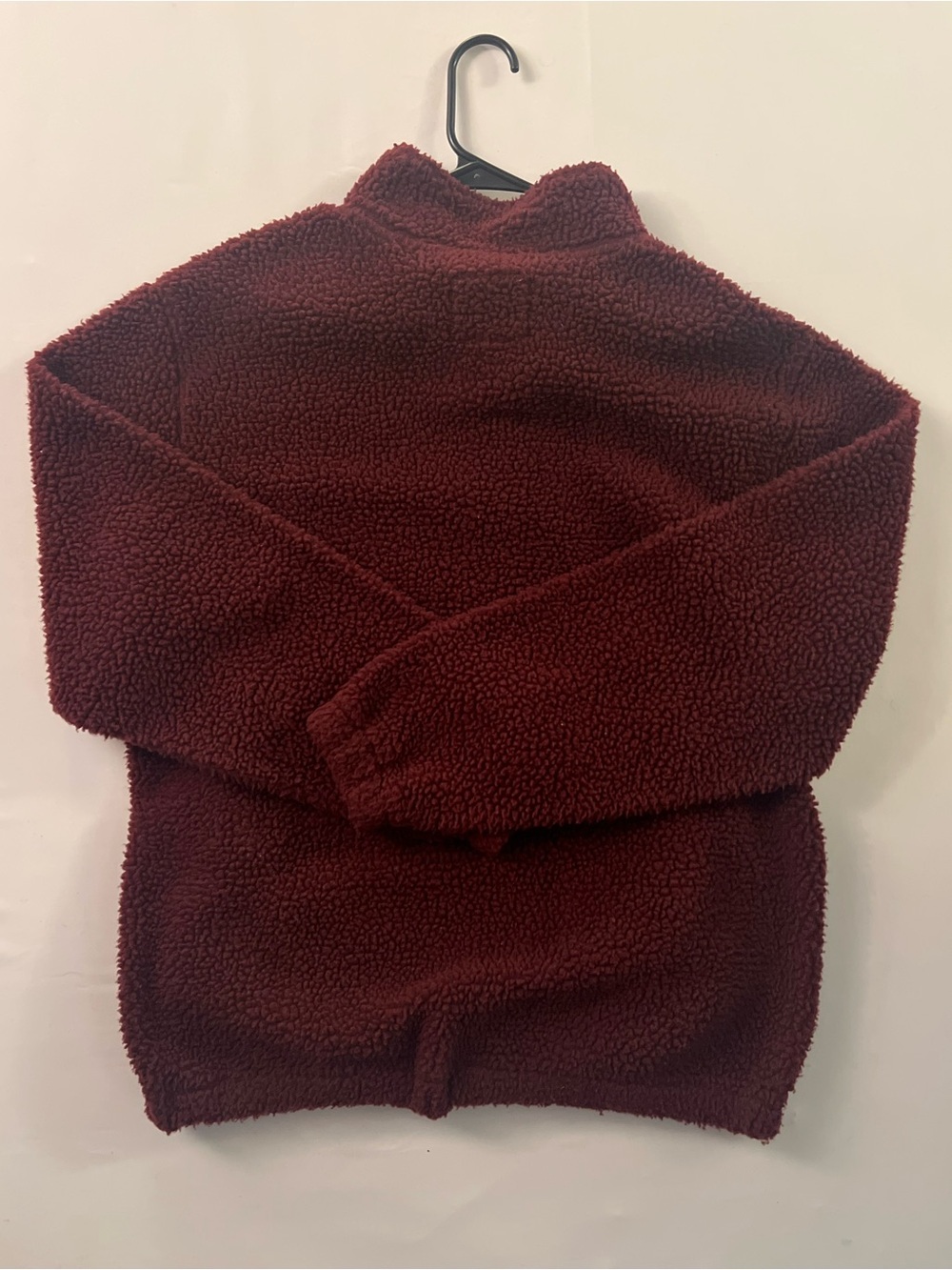 Weatherproof Men's Burgundy Sherpa Zip-Up Pullover - Picture 2 of 3